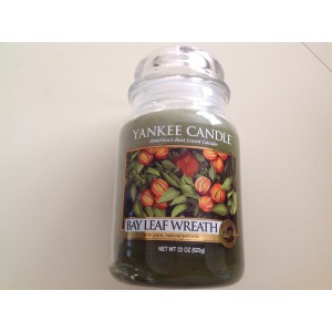 Yankee Candle Bay Leaf Wreath Jar Candle 22 Ounces   273407743042